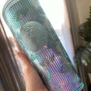 Iridescent Green Blue Mermaid Metallic Starbucks Cup